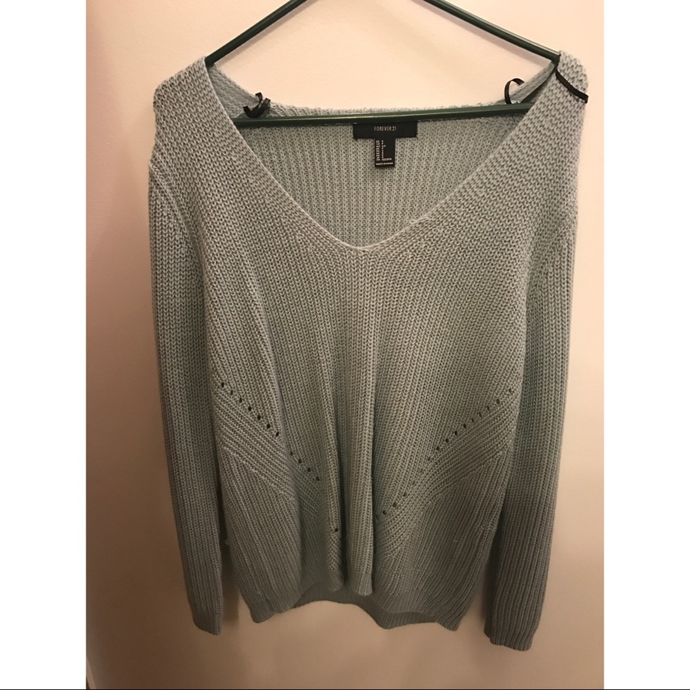 Forever 21 light blue knit sweater